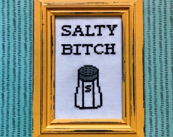 Patrón divertido de punto de cruz - "Salty Bitch" - Descargar PDF - ¡Ideal para principiantes!