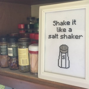 Rap Lyric Cross Stitch Pattern - PDF Download - &quot;Shake it like a salt shaker&quot; - Great for beginners!