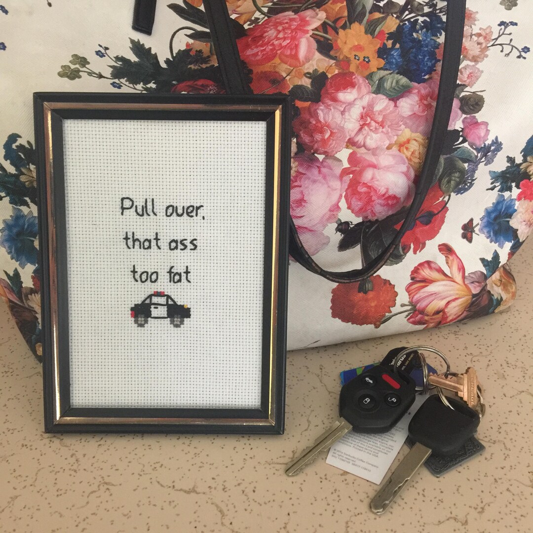 Funny Rap Lyric Cross Stitch Pattern PDF Download pull Over, That Ass