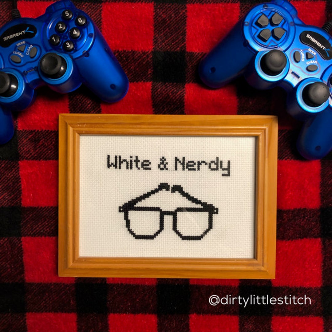Nerdy Cross Stitch Pattern white & Nerdy PDF Etsy