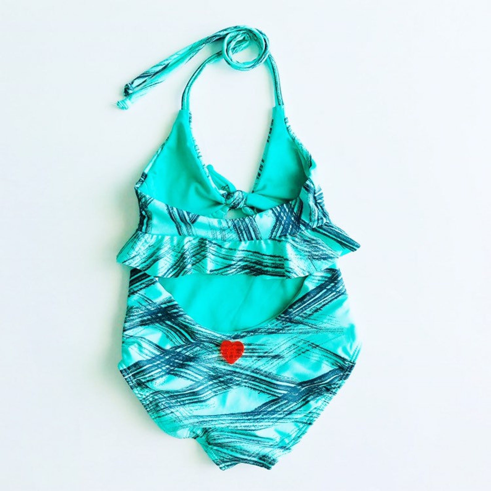 Mommy and Me set of 2 Bikini for MOM and one piece Turquoise Etsy