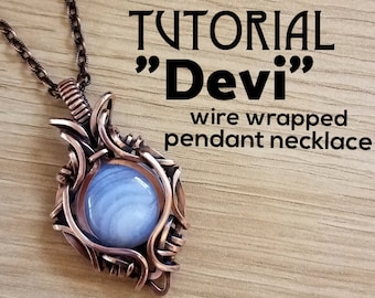 Wire wrap pendant tutorial - Vera, by Kelly Jones. - YouTube