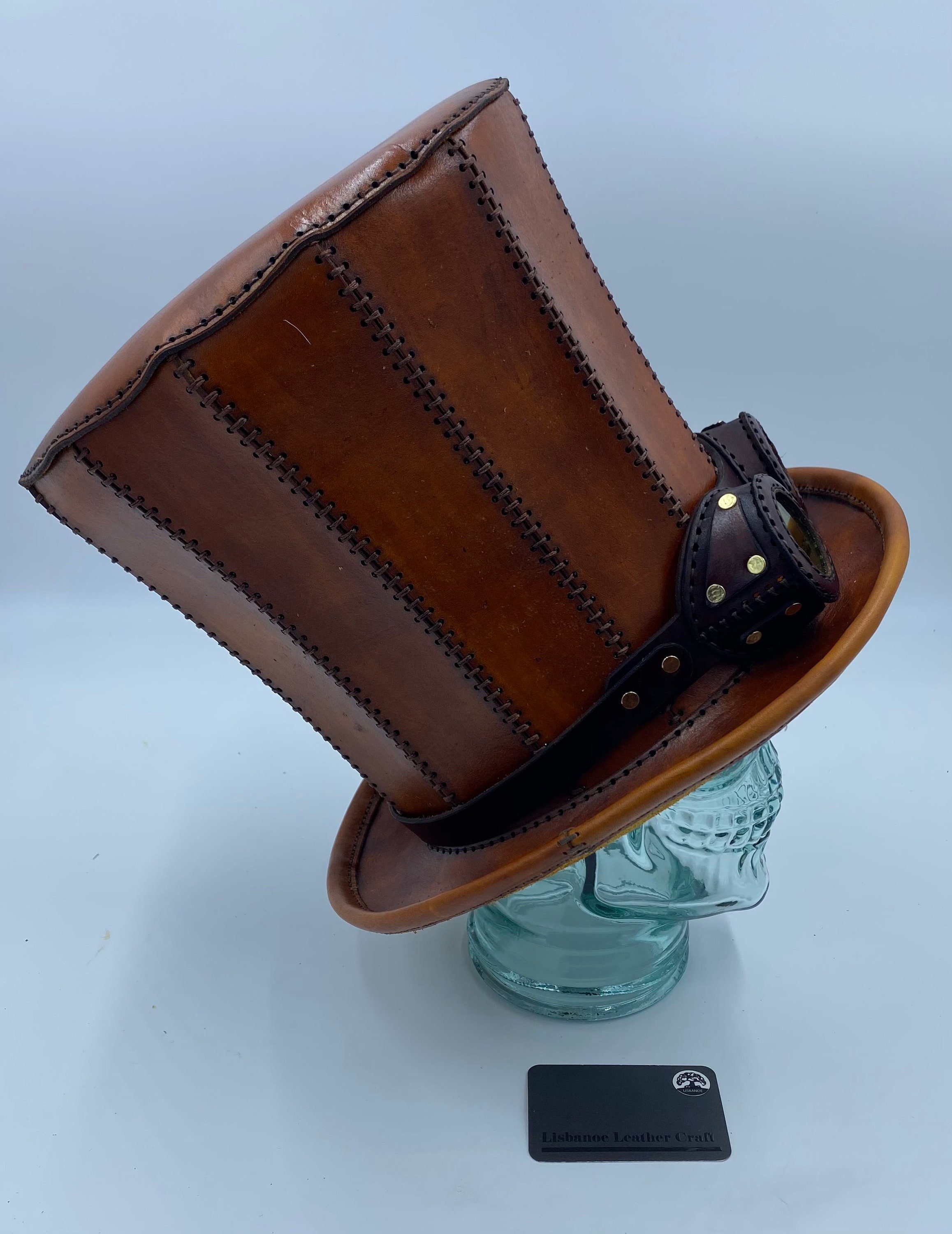 Genuine Leather Steampunk Top Hat Etsy genuine-leather-steampunk-top-hat-etsy