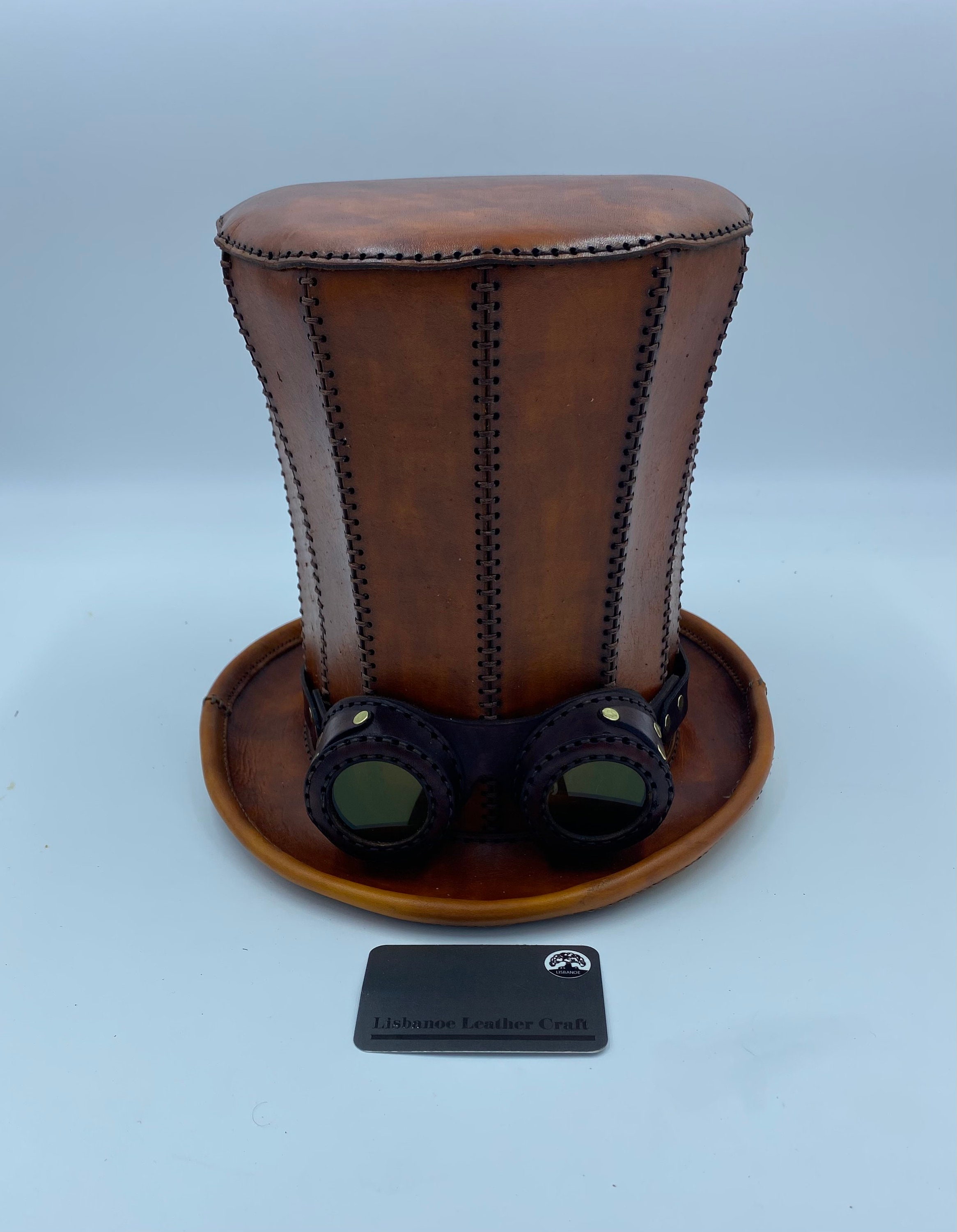 Genuine Leather Steampunk Top Hat Etsy genuine-leather-steampunk-top-hat-etsy