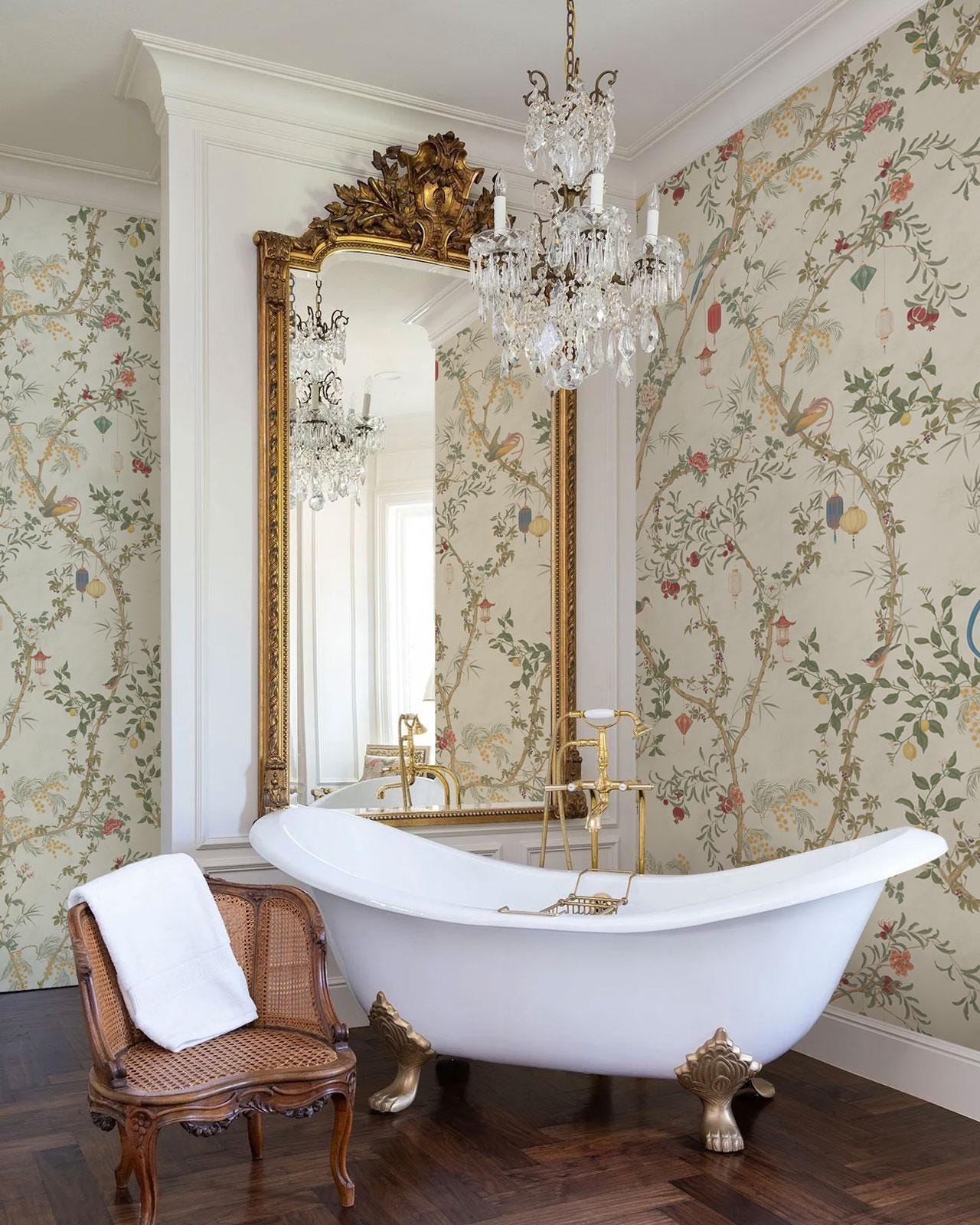 Chinoiserie Wallpaper For Bathroom