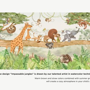 Safari Animals Peel and Stick Wallpaper Jungle Mural for Baby - Etsy