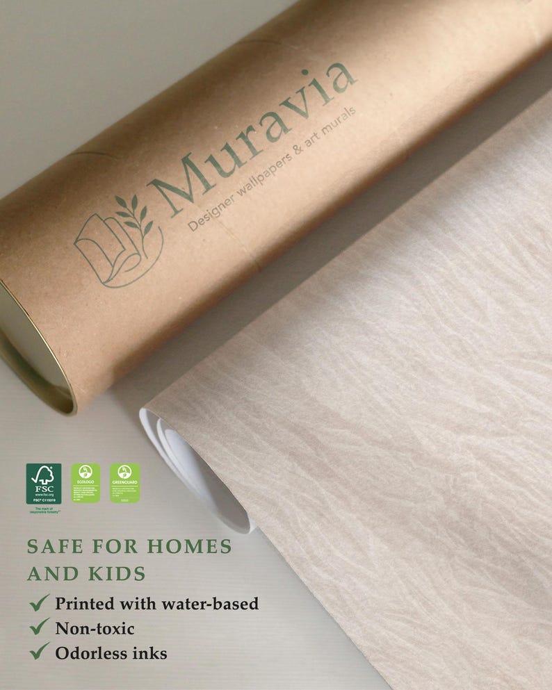 Beige Abstract Silk Texture Wallpaper Roll, Neutral Minimal Interior Decor, 1-101-2 immagine 13