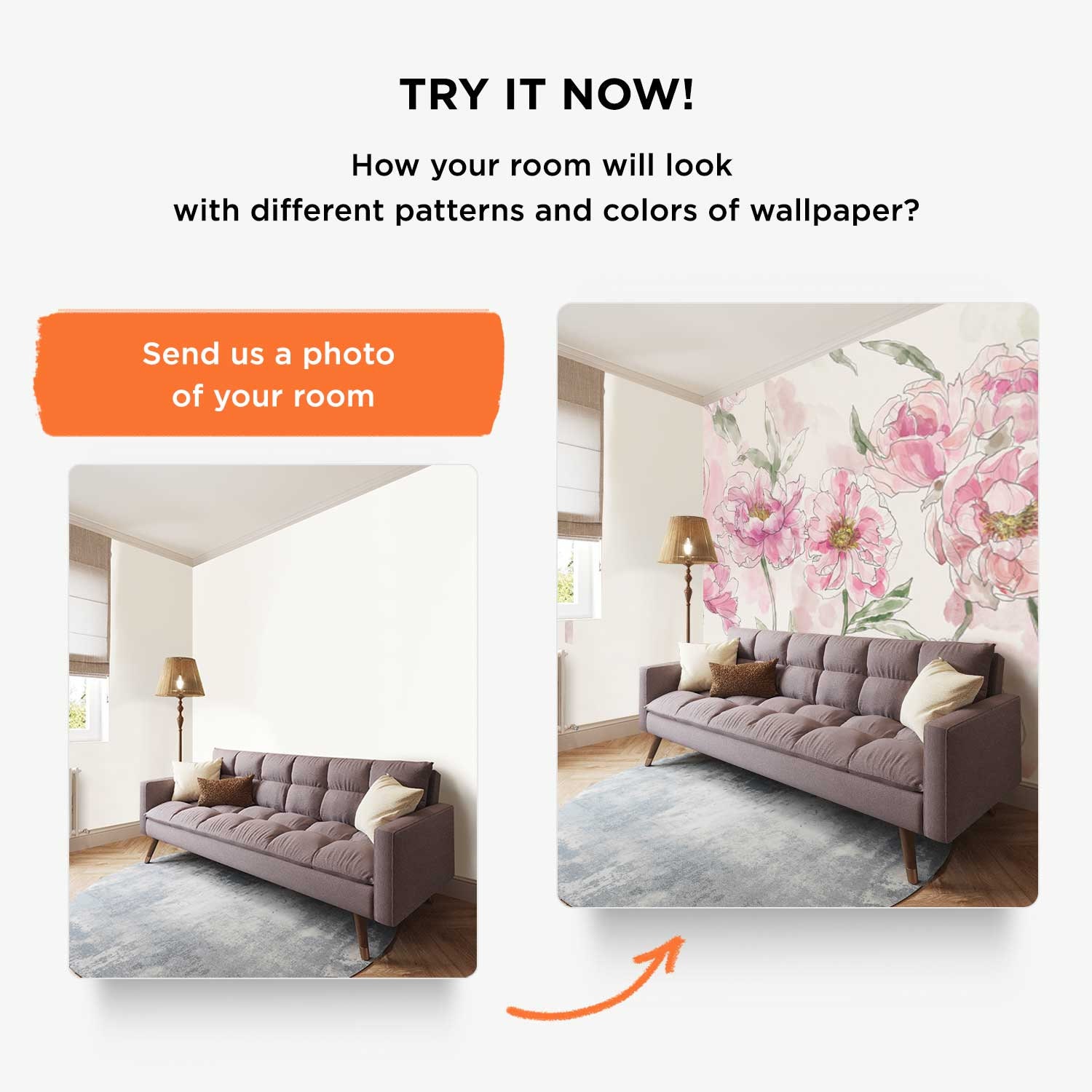 Large Pink Peony Floral Wallpaper, Floral Wall Mural, Removable and ...