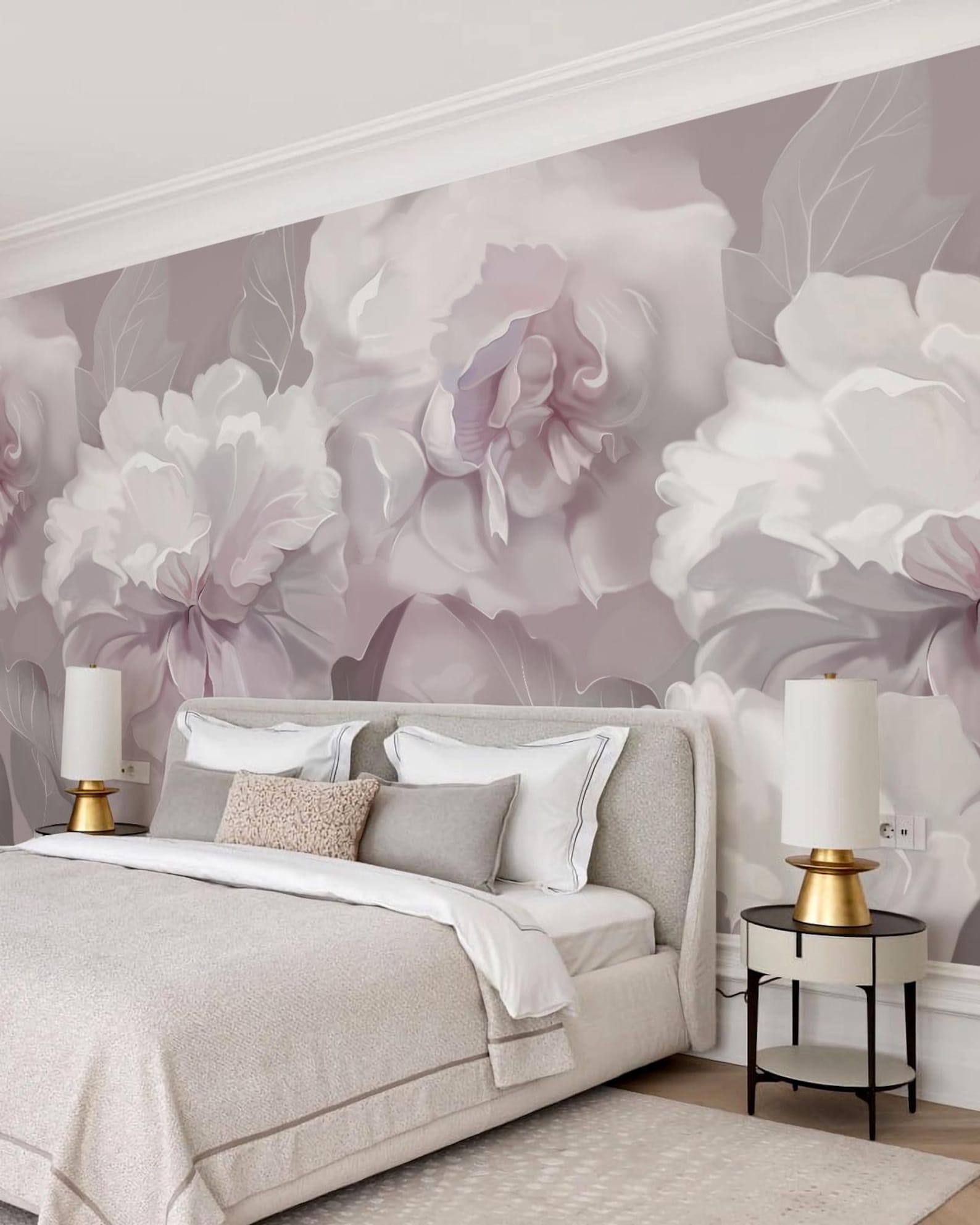 Large Peony Wallpaper Mural, Pink Rose Retro Design, Peel and Stick ...