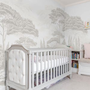 Papier peint paysage d'arbres, papier peint botanique aquarelle, papier peint forêt, décoration murale amovible, décoration d'art mural, papier peint moderne, cyprès 5-138