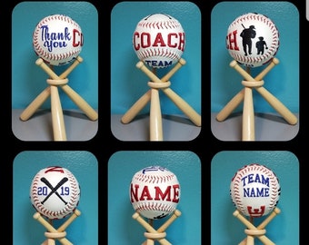 Custom Embroidered Baseball - Personalized Coach Thank You Gift