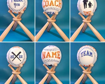 Custom Embroidered Baseball - Personalized Coach Thank You Gift