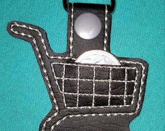 Shopping Cart Quarter Keeper Keychain - Silver