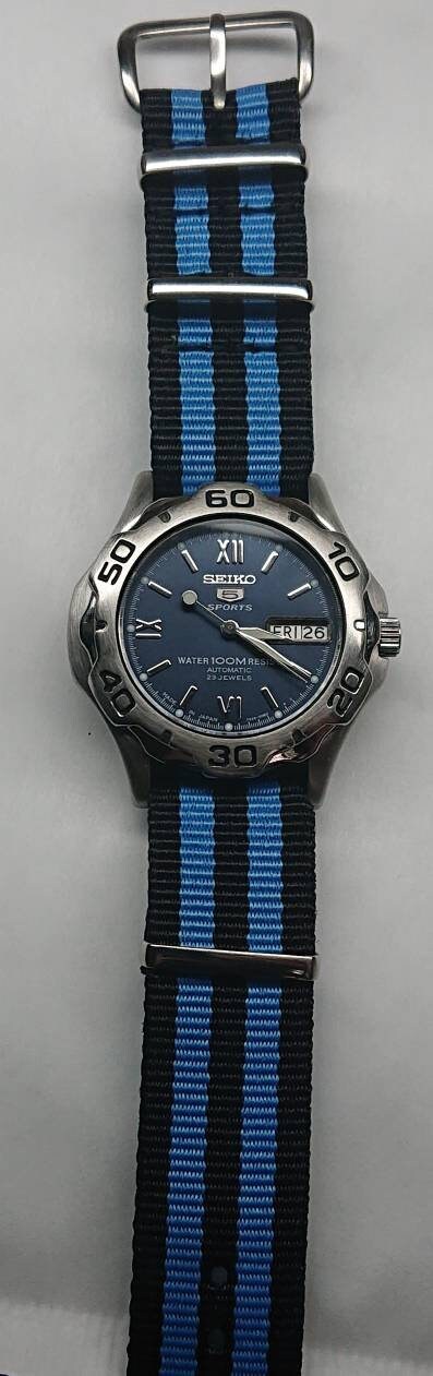 Seiko 5 Sports Blue Dial Watch - Etsy Seiko 5 Sports Blue Dial Watch - Etsy