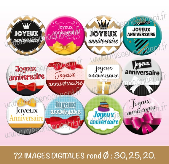 Images Digitales Joyeux Anniversaire Rond 72 Images Etsy Images Digitales Joyeux Anniversaire Rond 72 Images Etsy