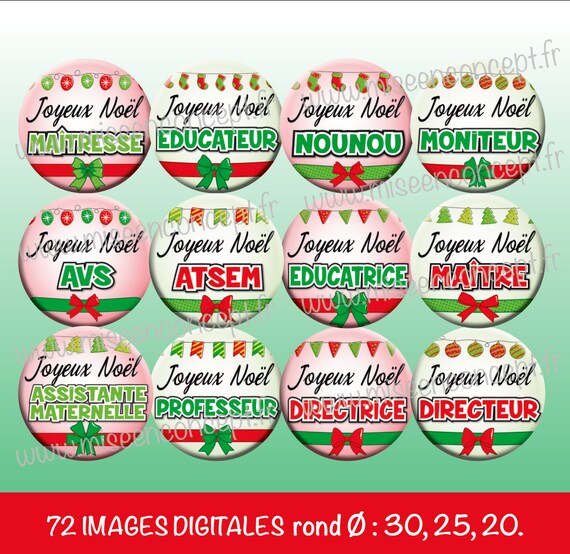 72 Images Digitales Joyeux Noel Les Metiers Rond Images Etsy