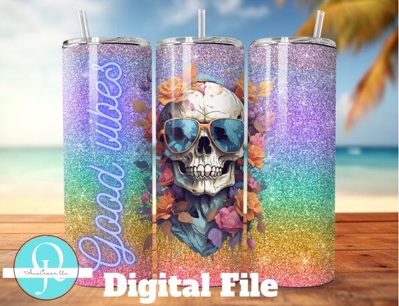 Digital Good Vibes Rainbow Wrapper for 20 Oz Thermos Sublimation