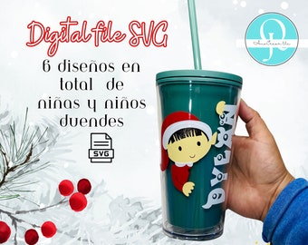 Christmas duendes, svg digital file, niños duendes, niños traviesos, svg navidad, Cricut / Cameo studio / Scan cut