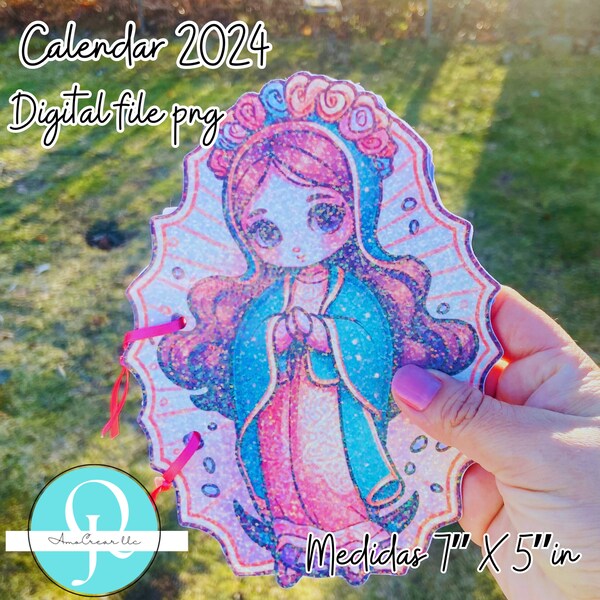 Lupita calendar 2024 / png file / instant download, cut with scissors or cutting machine, Cameo / Scan cute / Cricut / digital file