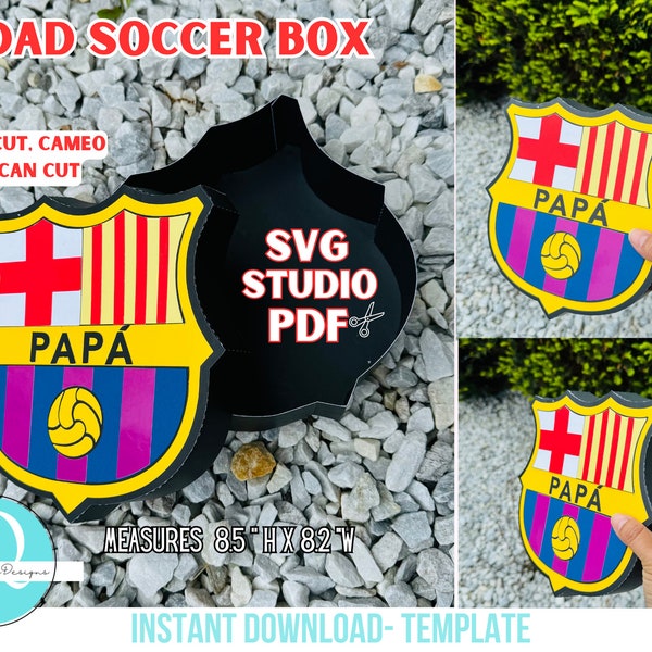 Dad Soccer Box / Father's Day / Desk ornament / spinning cubes / SVG /Studio / cut file / Cricut / Cameo / Scan cut / d