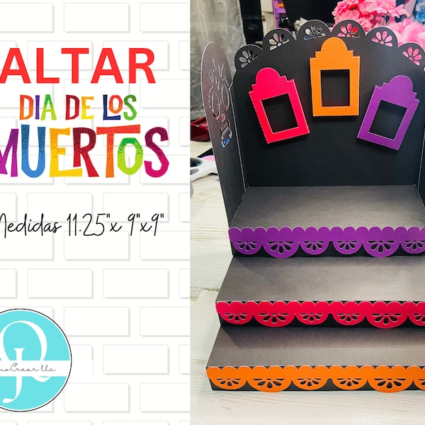 Day of the Dead SVG Cricut, Cameo Studio, Scancut, PDF à couper avec des ciseaux/petit autel, ofrenda, souviens-toi de moi autel, Téléchargement instantané