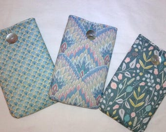 Padded Cell Phone Sleeve: Floral Fabric Phone Pouch