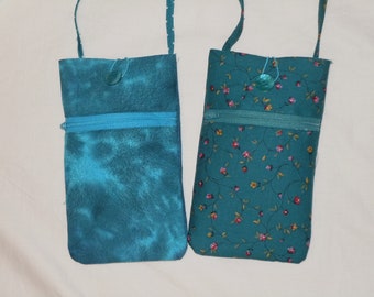 Crossbody cell phone bag, Cell phone purse, Small shoulder bag, Fabric purse, Iphone tote, Smartphone carrier