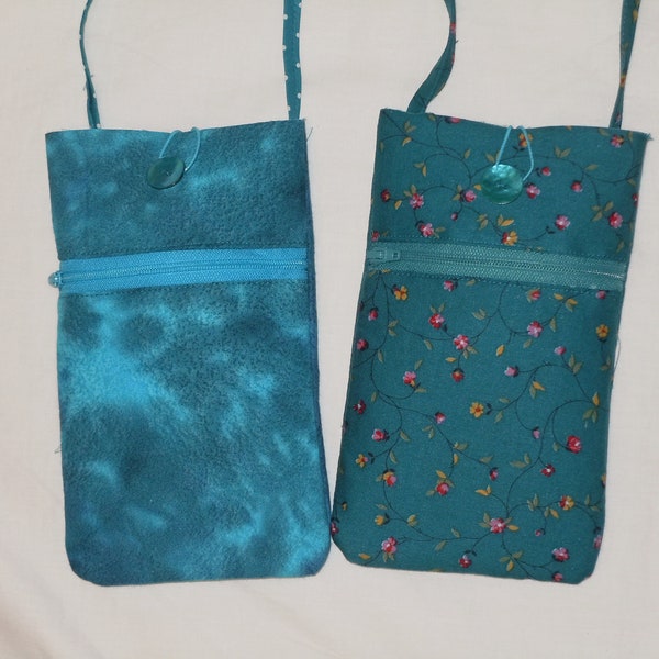 Crossbody cell phone bag, Cell phone purse, Small shoulder bag, Fabric purse, Iphone tote, Smartphone carrier