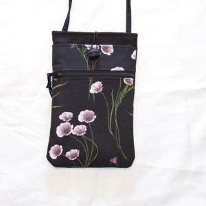 3-pocket crossbody bag, Phone purse, Small shoulder bag, Floral, Great gift