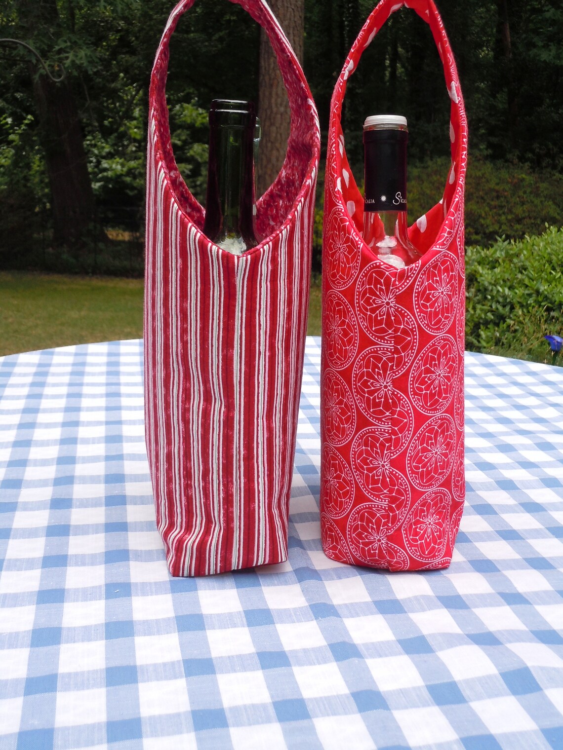 Twobottle wine tote Padded wine bag Wine carrier Hostess Etsy