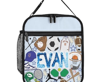 Sports Insulated Lunch Box | Favorite Sports & Teams | Custom | Personalized | Back To School | Personalized Lunch Bag