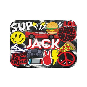 Cool Dude Theme Floor Mat | Custom | Personalized | Camp Bunk Decor | Bunk Junk | Tech Gadget Art | Visiting Day Gift | Bathroom Mat