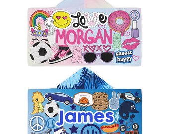 Favorite Things Hooded Towel | All About Me | Custom | Personalized Towel | Kids Hooded Towel | Kids Towel | Kids Bathroom Essentials