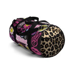 Cheetah Print Cutesy Duffel Bag | Trendy Duffels | Custom | Personalized | Travel Bag | Camp | Personalized Duffel Bag | Gifts For Kids