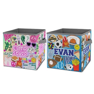 Personalized Camp Square Bin | All Summer Camps | Custom | Camp Essentials | Add Your Favorites | Bunk Junk | Visiting Day Gift