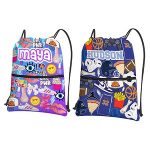 Favorite Things Drawstring Bag | All About Me | Custom | Personalized | Camp Essentials | Bunk Junk | Bus Bag | Trip Day Bag | Visiting Day