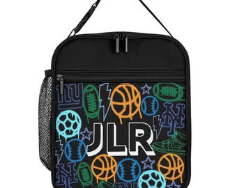 Graffiti Sports Insulated Lunch Box | Favorite Sports & Teams | Custom | Personalized | Back To School | Personalized Lunch Bag