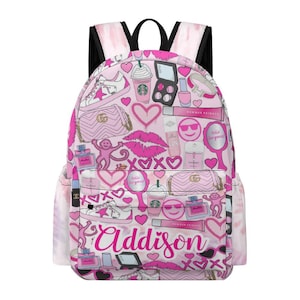 Girly Girl School Backpack | Fashion Vibes | Custom | Personalized | Back To School | Personalized Book Bag | Gifts For Kids