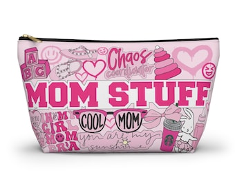 Mom Stuff Large Pouch | Travel Pouch | Diaper Bag Pouch | Custom | Personalized | Gift For New Mom | Newborn Gift | New Baby Essentials