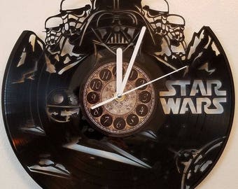 STAR WARS vinyl record clock