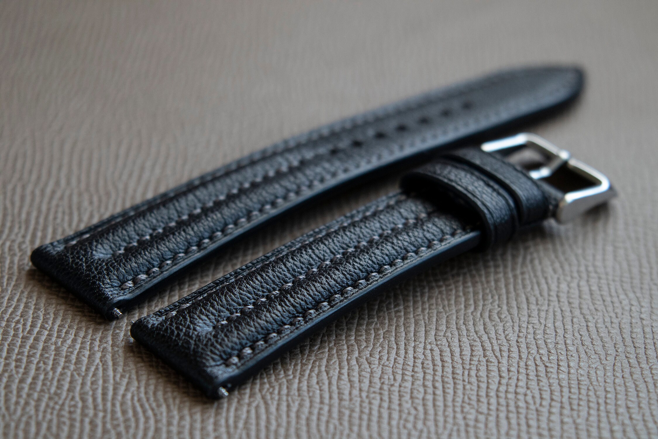 Black Sully premium goatskin leather Double Ridge Padded Etsy