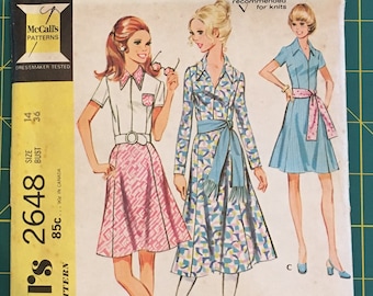 Patrón de costura vintage para vestido McCall's 1970