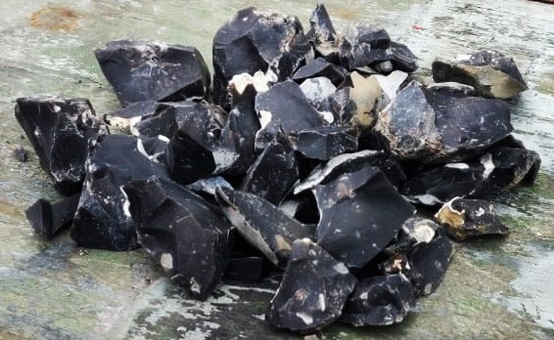 Make arrow heads Knapping Flintlock 333+g Natural Real Black Flint for Fire kits
