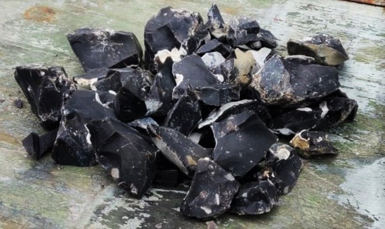 Make arrow heads Knapping Flintlock 333+g Natural Real Black Flint for Fire kits