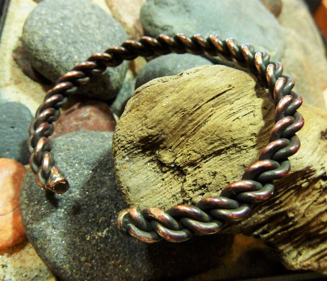 Antique Twisted Copper Viking Bracelet Etsy