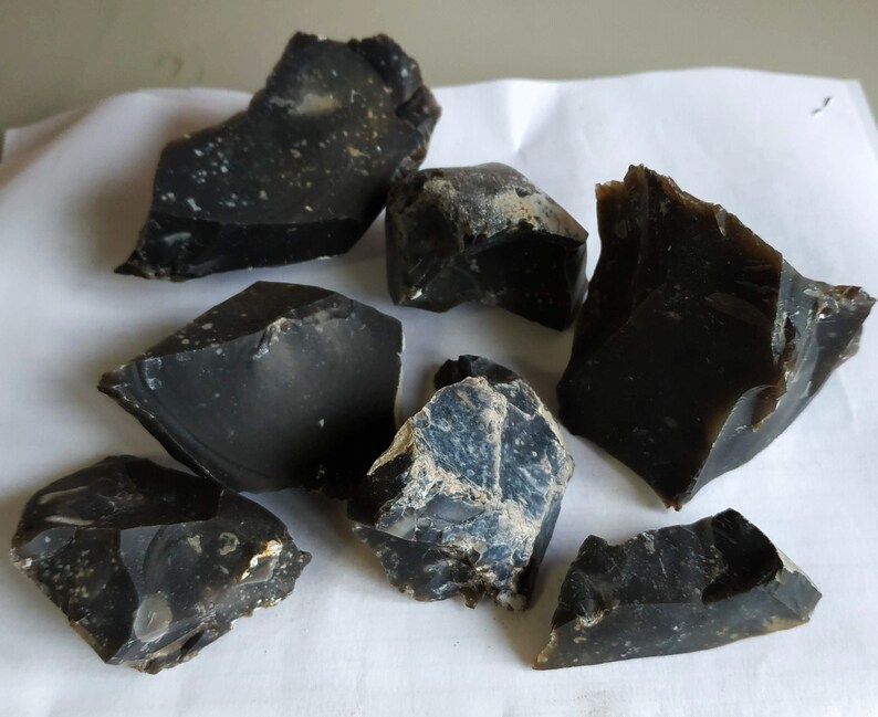 Make arrow heads Knapping Flintlock 333+g Natural Real Black Flint for Fire kits