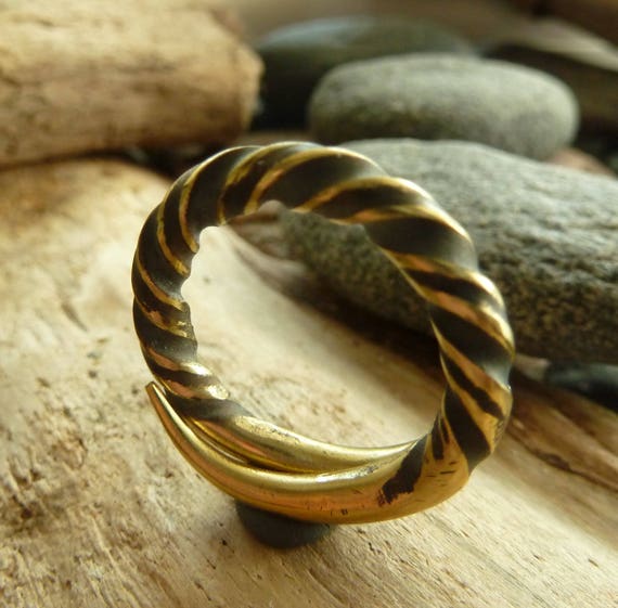 Medieval Bronze Twisted Viking Ring. Etsy