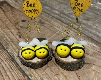 Bee Bumble bee miniature clay models be happy be mine