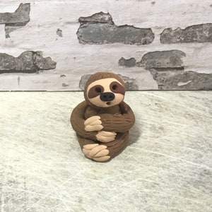 Sloth clay figure handmade miniature model