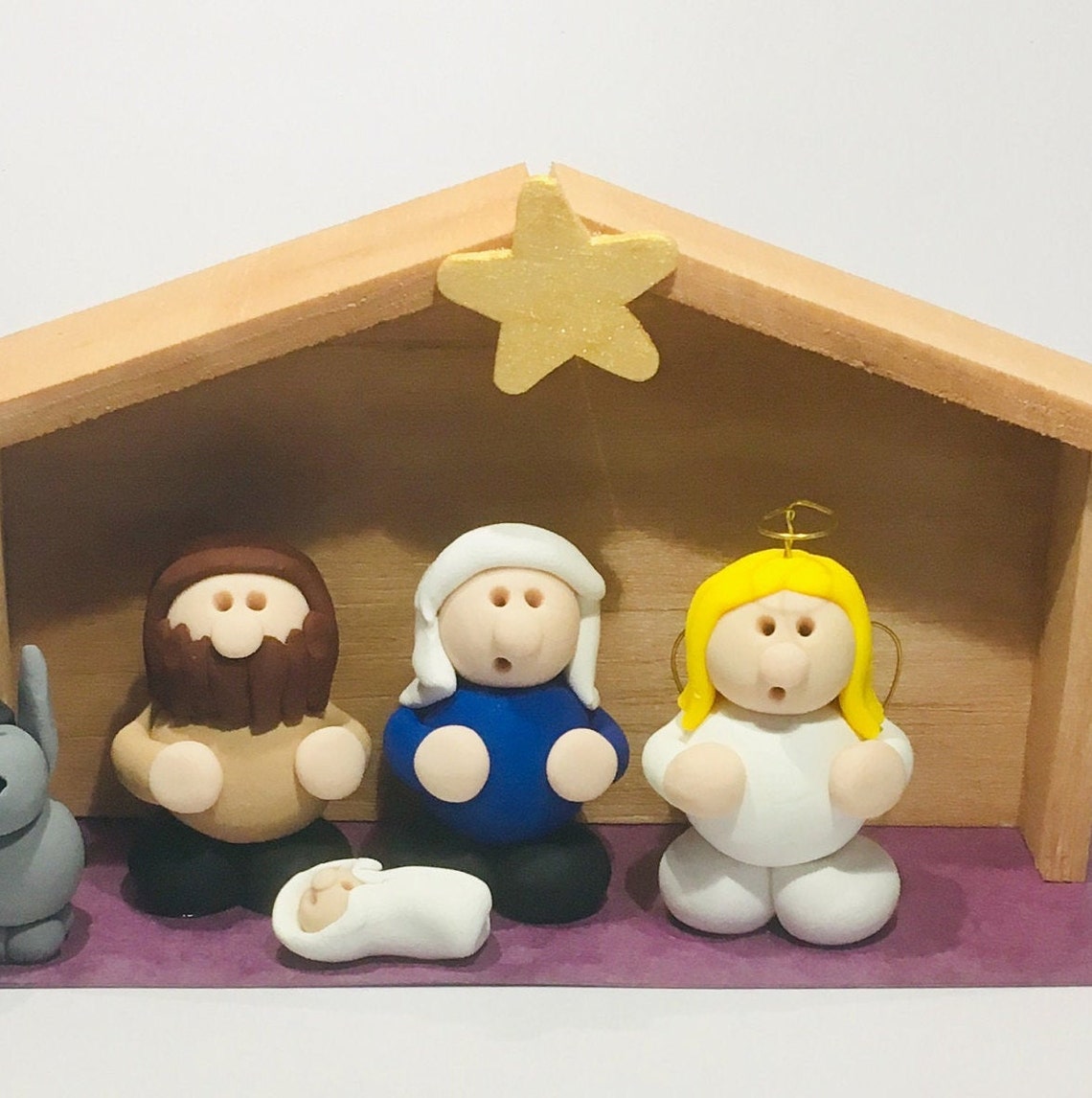 Nativity set clay figures nativity scene handmade polymer clay Etsy